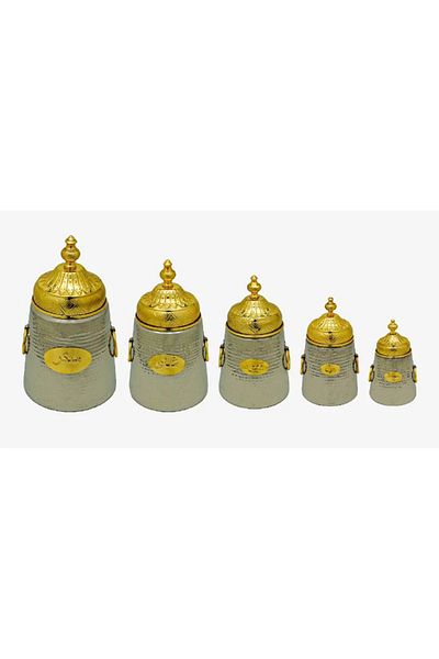 BASURRAH 5-Piece Spice Box Set – Assorted Sizes for Kitchen Storage & Daily Use