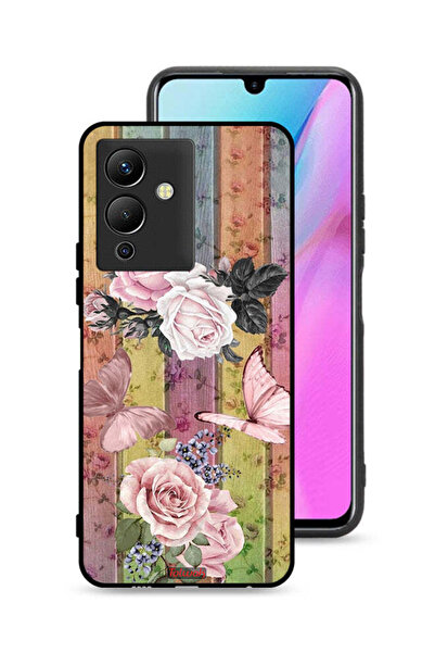 Tolwak Infinix Note 12 Pro 5G Protective Case Cover Peach Butterflies And Roses