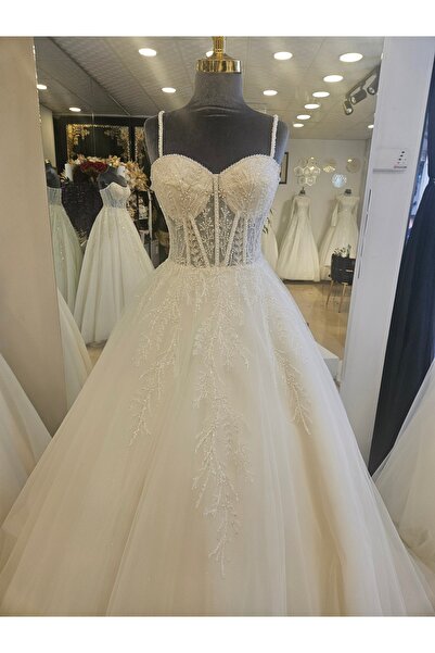 BY SD MY DREAM Askılı transparan gelinlik