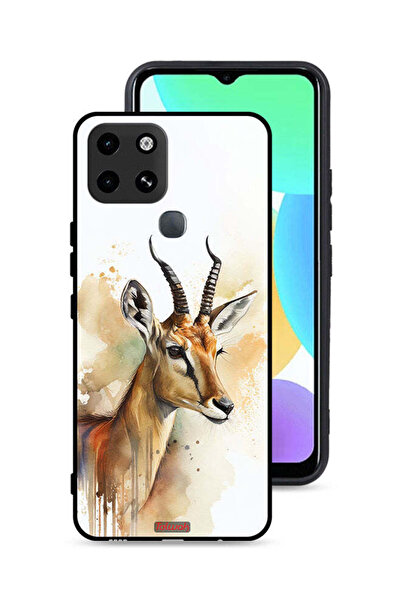 Tolwak غطاء حماية لهاتف Infinix Smart 6 بتصميم فن تجريدي من الغزلان