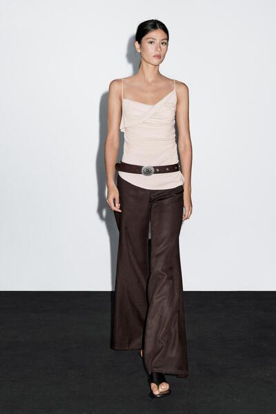 Massimo Dutti Asimetrik yaka %100 pamuklu top