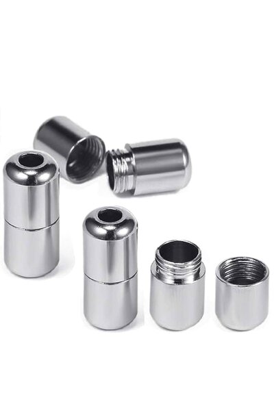 hapshoe Adjustable 1 Pair White Screw Capsule Tip Round Rubber Practical Laces