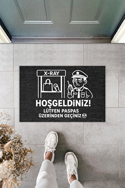 Dormot Home ممسحة باب ترحيب بطباعة رقمية حديثة باللون الداكن