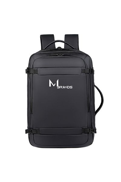 MBrands Rucsac inteligent, port USB, buzunar pentru laptop de 15,6", impermeabil, capacitate mare cu extensie de 32 l