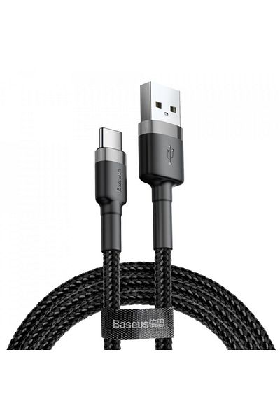 Baseus Usb To Type-c Data Cable, 3a, 1m, Cables - Black Gray