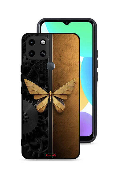 Tolwak غطاء حماية لجهاز Infinix Smart 6 بتصميم فراشة من الفولاذ