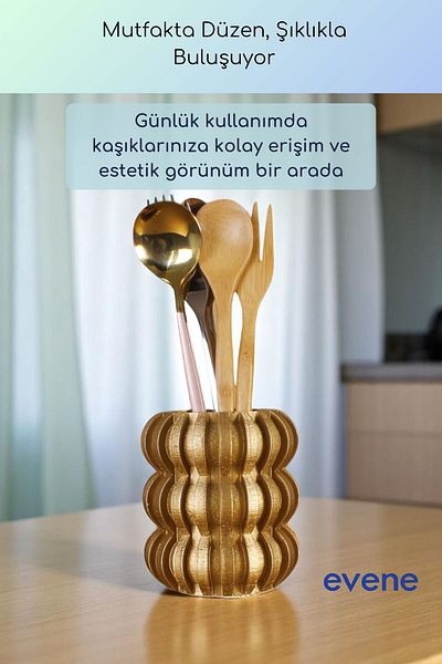 Evene Suport pentru tacâmuri de blat Suport decorativ pentru tacâmuri vertical Cilindru Suport pentru tacâmuri Culoare aurie Model 75