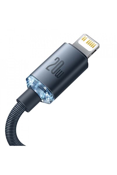 Baseus Type-C to Lightning data cable, 20W, 2m, Crystal Shine (CAJY000301) - Black