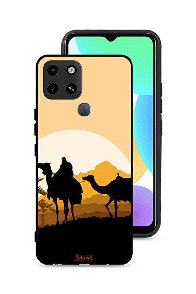Tolwak غطاء حماية لهاتف إنفينيكس سمارت 6 برسومات جمال في الصحراء