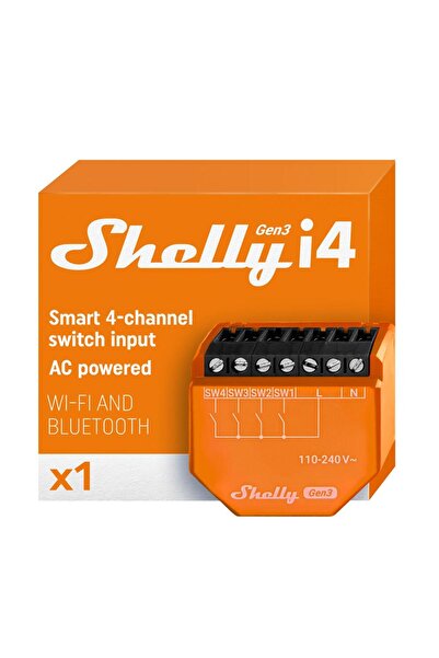 Shelly i4 Gen3 Akıllı 4 Kanallı Sahne Kontrol Rölesi