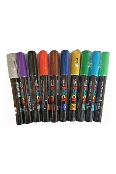 Uni Posca Pc-1M 0.7mm Marker Acrylic Painting Pen Set of 10 Mixed