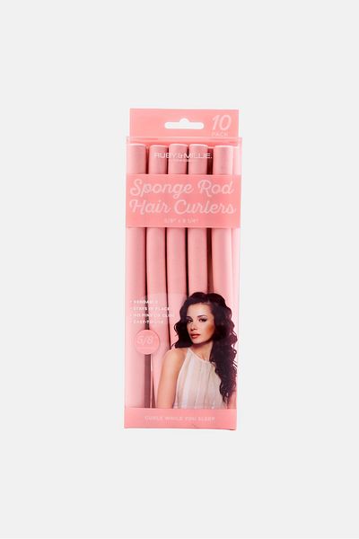 Ruby & Millie 10 Pcs Sponge Rod Hair Curler, Baby Pink