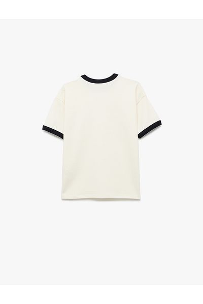 Koton Cotton Short Sleeve Ribbed Crew Neck Oversize T-Shirt