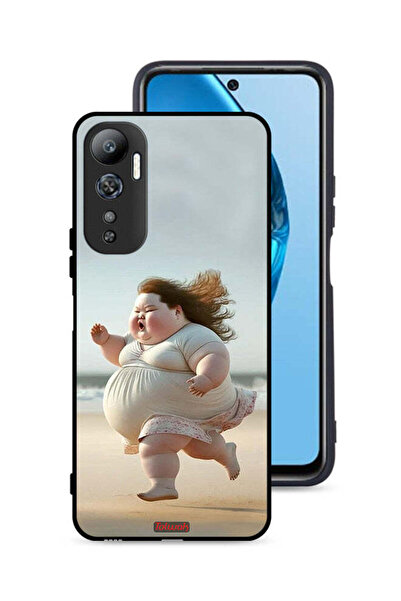 Tolwak غطاء حماية لهاتف Infinix Hot 20 4G بتصميم فتاة سمينة تركض