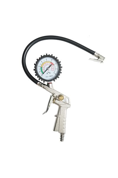 COBI SMART® Tire inflation gun with hose and mechanical pressure gauge with rubber protection - COBI SMART®