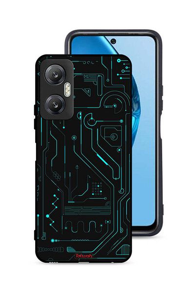 Tolwak غطاء حماية لهاتف Infinix Hot 20 5G، دوائر فنية رقمية، بساطة، شاشات متعددة