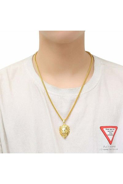 MBrands necklace, chain with pendant in the shape of a lion's head