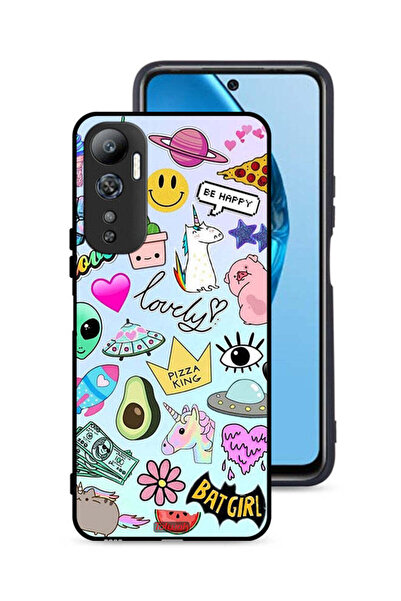 Tolwak غطاء حماية لهاتف Infinix Hot 20 4G بملصقات جميلة