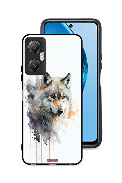 Tolwak غطاء حماية لهاتف Infinix Hot 20 5G بتصميم فن تجريدي للذئب