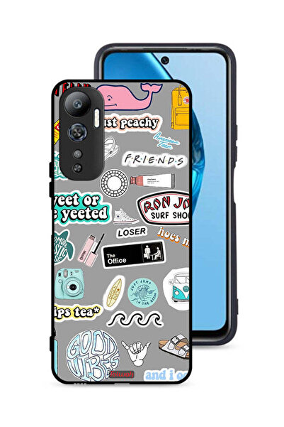 Tolwak غطاء حماية لهاتف Infinix Hot 20 4G بملصقات Good Vibes