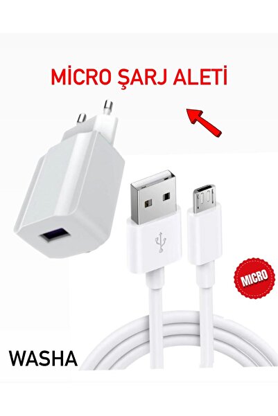 WASHA Samsung-oppo- Android İle Uyumlu 10.5W 2.1a Usb Micro Girişli Adaptör Ve Kablo Hızlı Şarj Aleti Seti