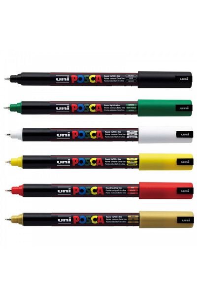 Uni Posca Pc-1Mr Marker Acrylic Painting Pen Set of 6 Mixed Colors