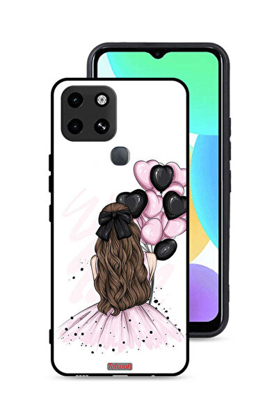 Tolwak غطاء حماية لهاتف إنفينيكس سمارت 6 بتصميم فتاة تحمل بالونات