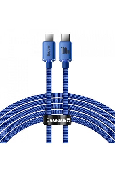 Baseus Type-C to Type-C data cable, 100W, 2m, Baseus Crystal Shine (CAJY000703) - Blue