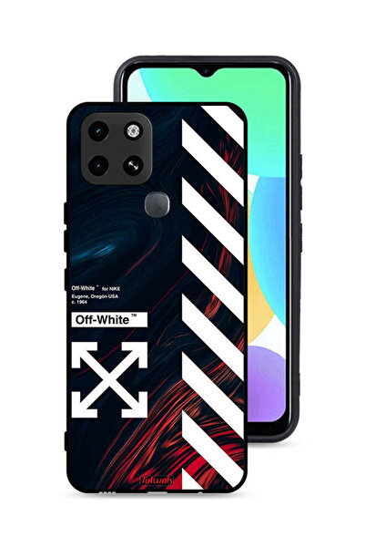 Tolwak غطاء حماية لهاتف إنفينيكس سمارت 6، ملصق أبيض فاتح