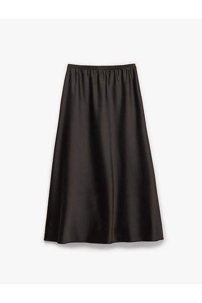 Koton Standard Waist Regular Fit Satin Midi Skirt