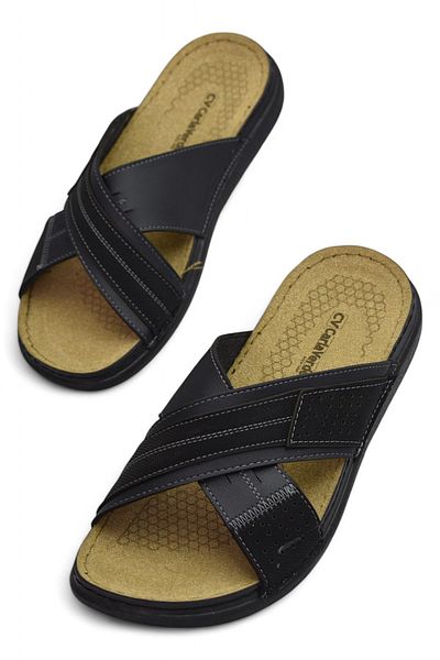 ISPARTALILAR 171202 Orthopedic Sole Men's Slippers Men's Velcro Slippers Sandals