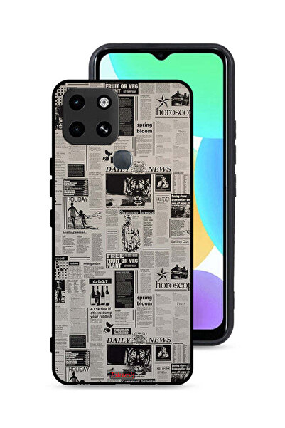 Tolwak غطاء حماية لهاتف Infinix Smart 6 بتصميم صحيفة