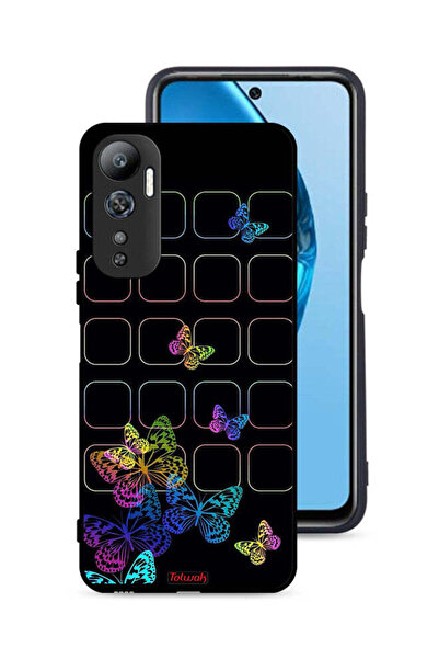 Tolwak غطاء حماية لهاتف Infinix Hot 20 4G بنقشة فراشات ملونة