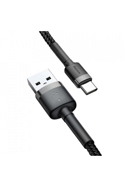 Baseus Usb To Type-c Data Cable, 3a, 1m, Cables - Black Gray