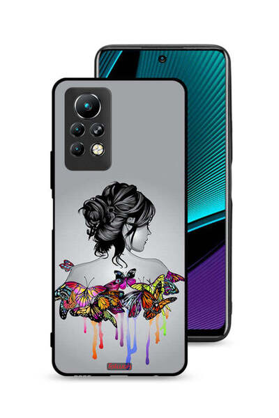Tolwak غطاء حماية لهاتف إنفينيكس نوت 11 برو، رسمة فراشات وفتاة، فن تجريدي