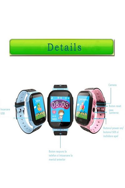JustZEN Ceas inteligent pentru copii JustZEN™ JZQ 528, localizare LBS, ecran tactil color, lanternă, buton SOS, albastru