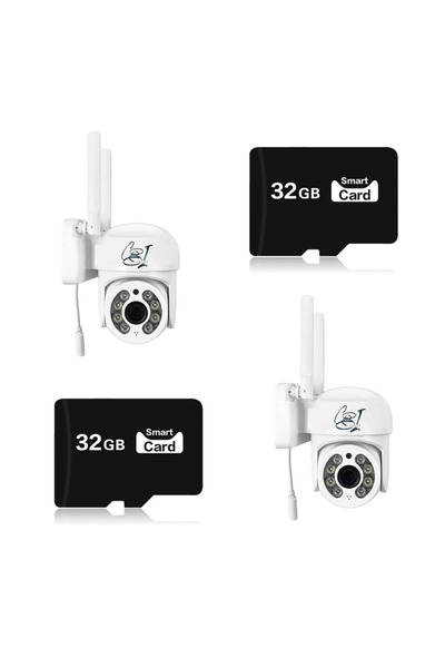 COBI SMART® Set 2 camere de supraveghere JT-8160, Wi-Fi IP, rotatie 355°, Full HD 2MP, include 2 x 32 GB