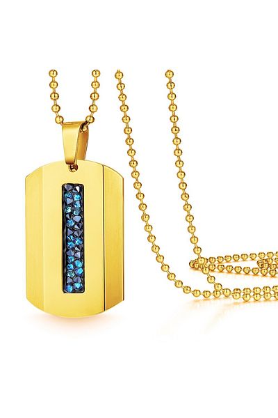 MBrands Men's military fashion medallion with crystals MBrands Dog Tag Gold