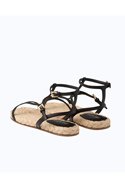 Prada Sport Triangle Logo Leather Women's Sandals