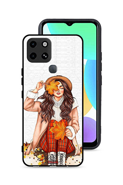 Tolwak غطاء حماية لهاتف إنفينيكس سمارت 6 يحمل صورة أوراق الخريف