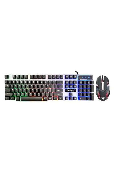 jedel Gaming Keyboard & Mouse Set Combo RGB Rainbow Light Colourful Mechanical Keypad Bundle