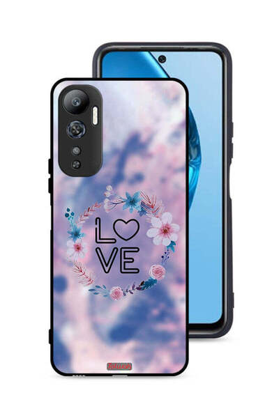 Tolwak غطاء حماية لهاتف Infinix Hot 20 4G برسومات زهور الحب وخاتم فني