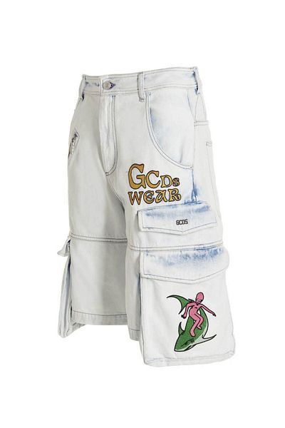 GCDS Pantaloni scurți Gcds Bleached Broded Ultracargo Bermuda