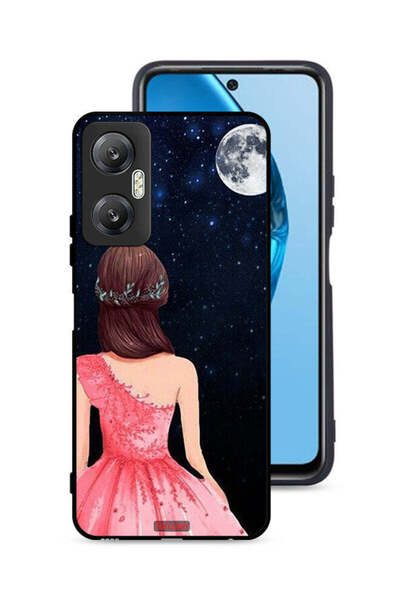 Tolwak غطاء حماية لهاتف Infinix Hot 20 5G برسومات فتاة وقمر