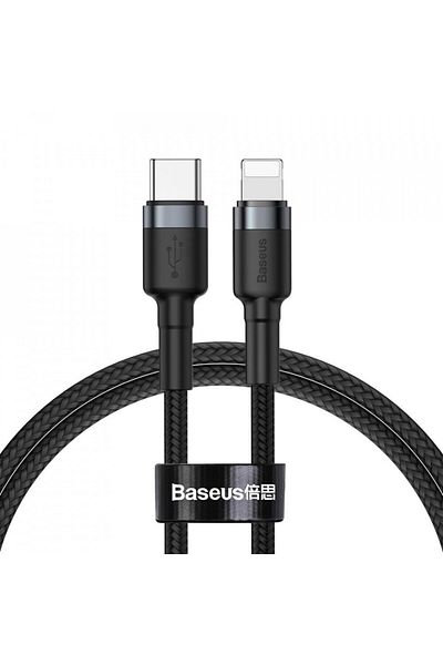 Baseus Type-C to Lightning data cable, PD 18W, 1m, Baseus Cables - Black Gray