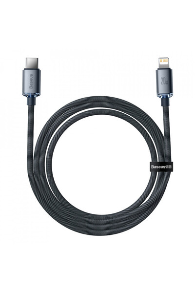 Baseus Type-C to Lightning data cable, 20W, 1.2m, Crystal Shine (CAJY000201) - Black