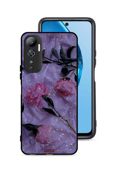 Tolwak غطاء حماية لهاتف Infinix Hot 20 4G بنقشة ورود لامعة