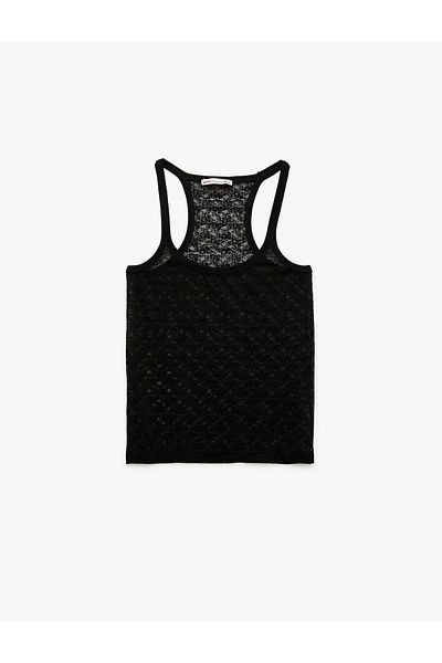 Koton Top de pijama din dantelă cu decolteu în U, cu potrivire confortabilă