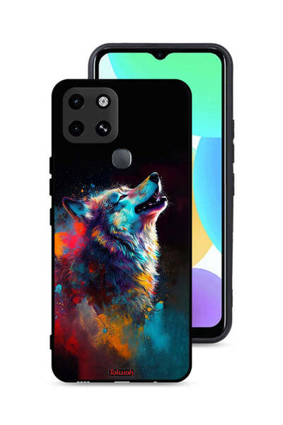 Tolwak غطاء حماية لهاتف إنفينيكس سمارت 6 بتصميم ذئب ملون