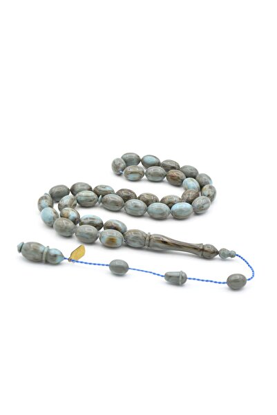 Murty99 Ibrahim Uysal Signed Beyzi Large Size Gray Blue Crimping Amber Prayer...